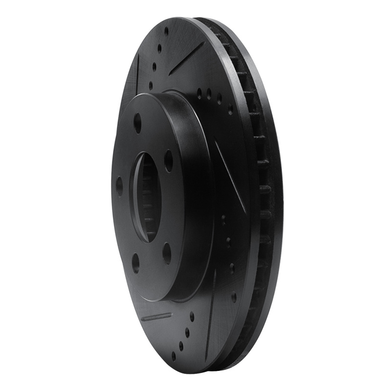 Chevrolet Classic Brake Rotor (1) - Front Left - R1 Concepts - Drilled & Slotted - Black - `97-`05